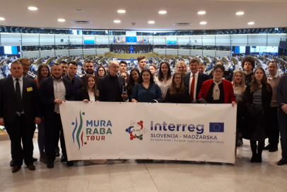 Predstavitev projekta Mura Raba Tour slovenskim evropskim poslancem v Evropskem parlamentu v Bruslju.